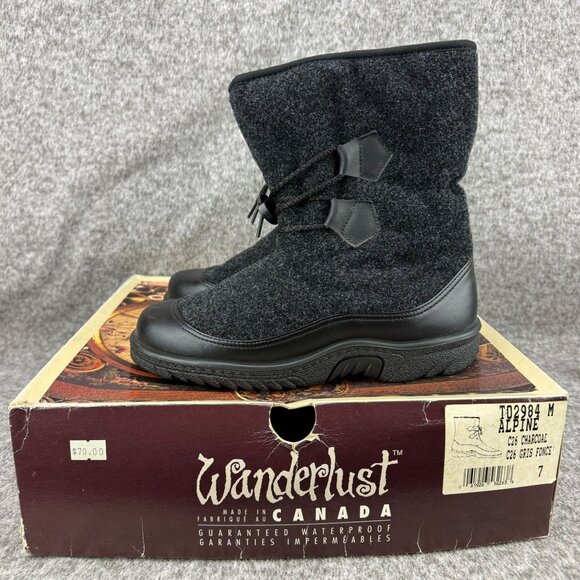 ✅Womens 7M Wanderlust Canada Alpine Grey Pull On Waterproof Winter Snow Boots - Picture 12 of 14